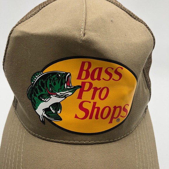Bass‎ Pro Shops Trucker Hat Mens One Size Biege Mesh Back Outdoor Fishing - Picture 2 of 9